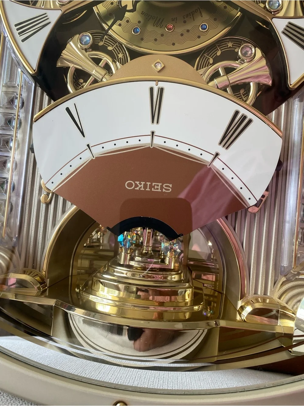 Seiko Brown and Gold Animated Musical Wall Clock
